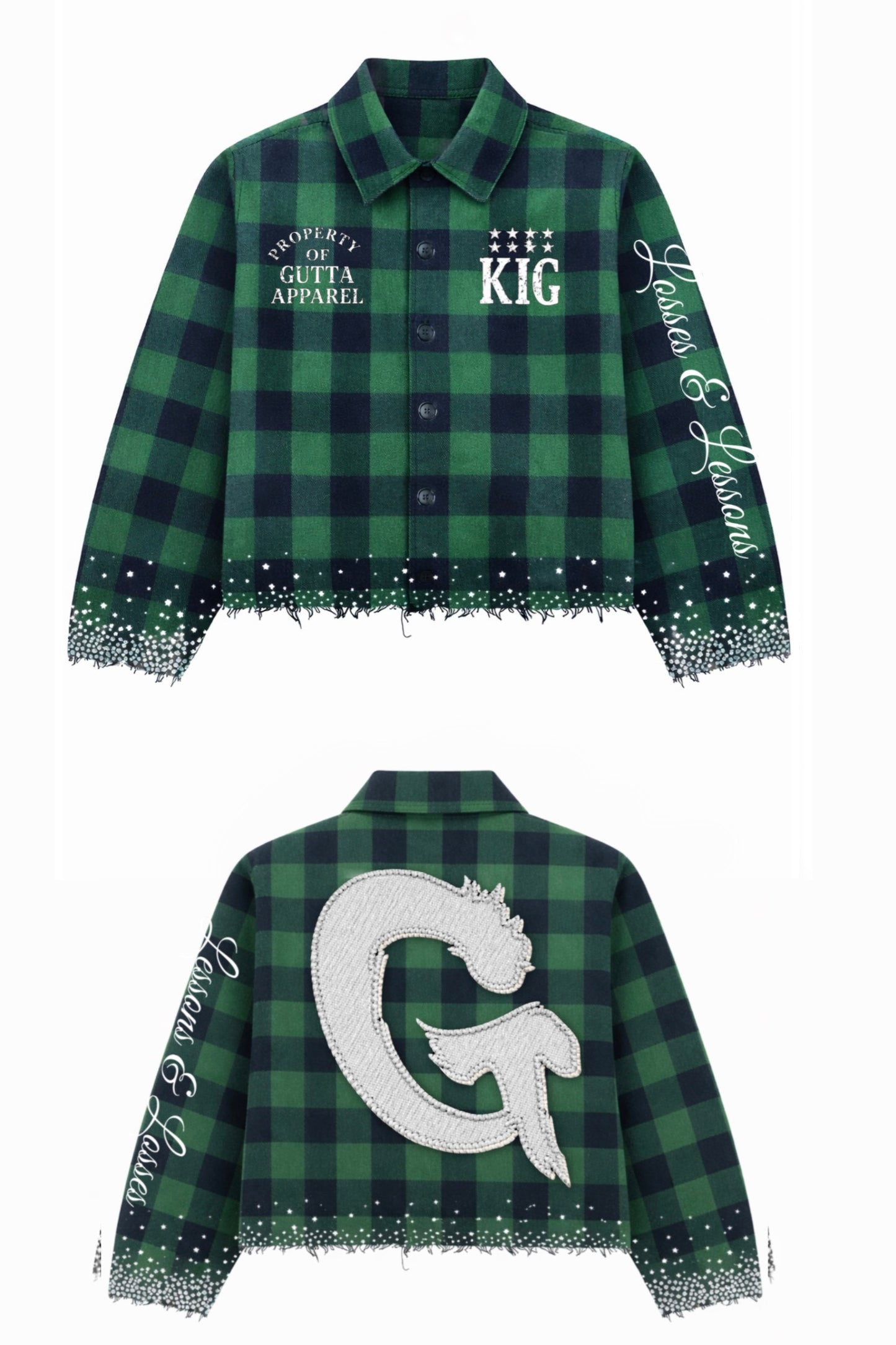 GUTTA Evergreen Plaid Cropped Flannel